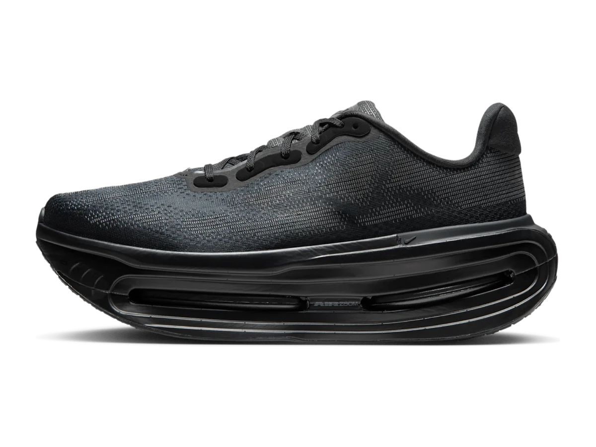 Nike Vomero Premium SP Skeleton, lateral side, black engineered mesh upper over a black ZoomX midsole with a visible Air Zoom window