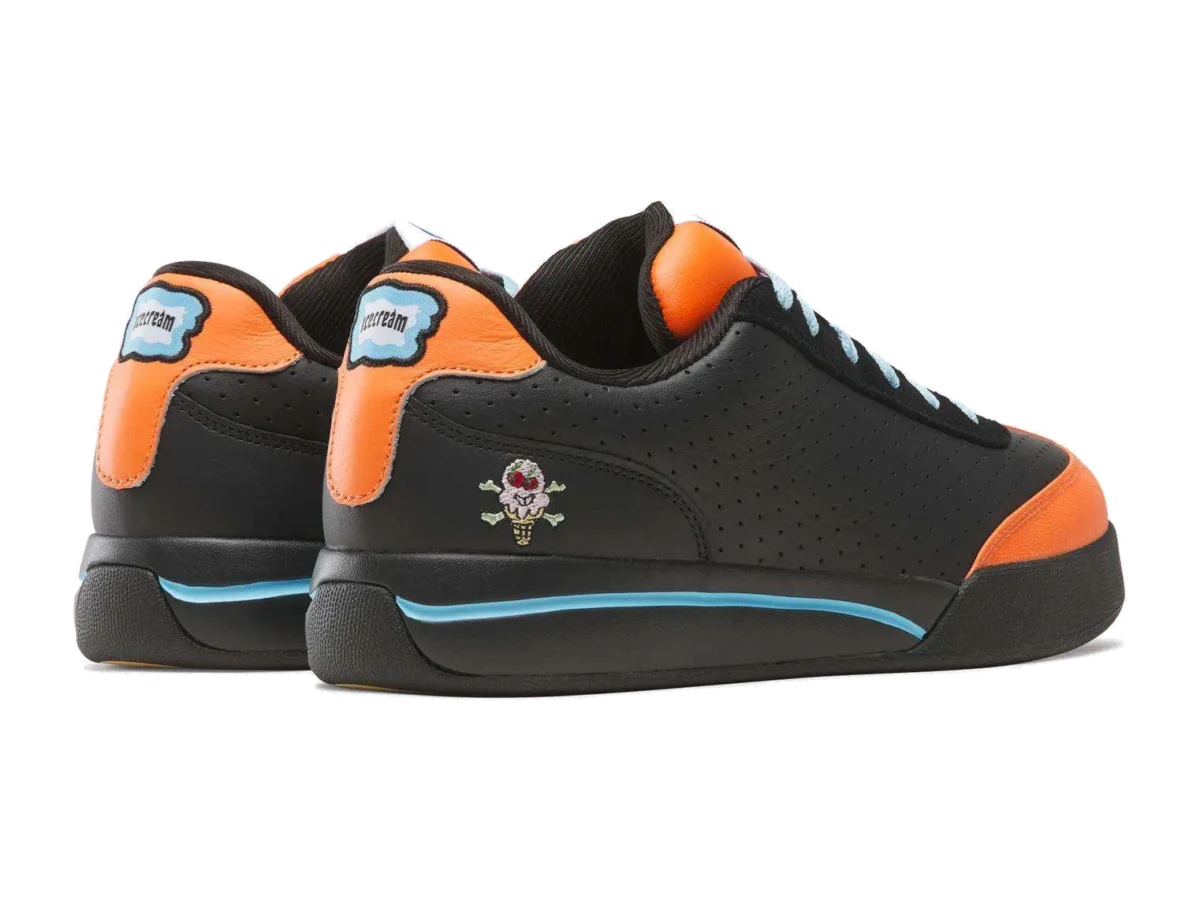 BBC ICECREAM x Reebok Board Flip Pumpkin heels, orange heel tabs and embroidered ice cream cone