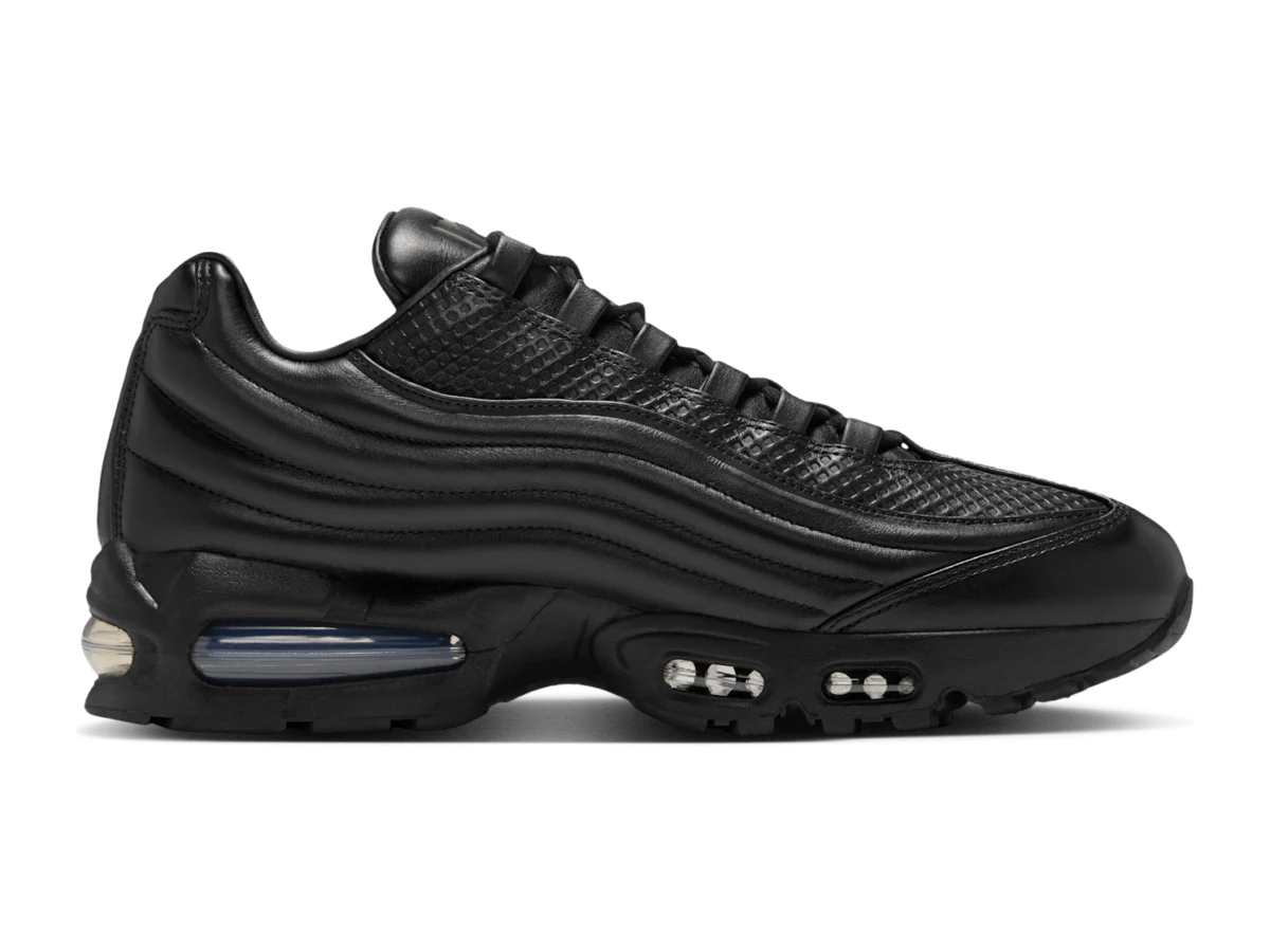 One Block Down x Nike Air Max 95 Big Bubble Lux, medial side in black leather